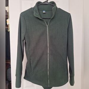 NWT Womens Small Dark Green Old Navy Performance Fleece Zip Jacket